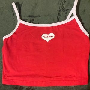 Playboy Red and White Women’s Cami Top. Size Small.